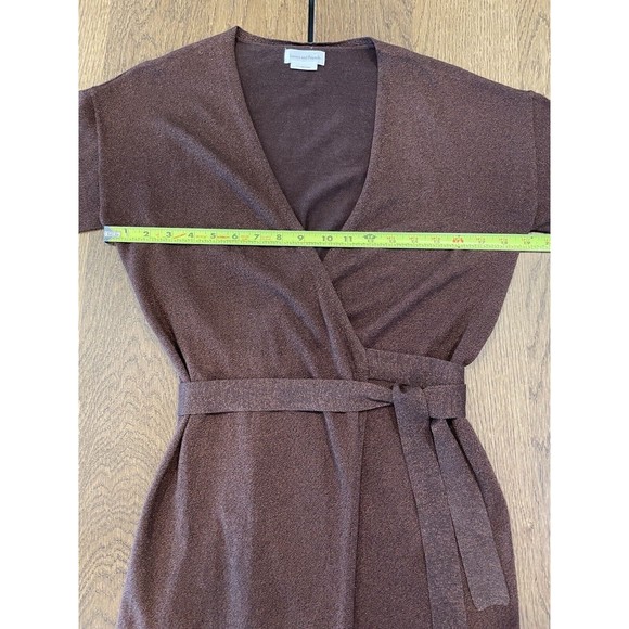 Lovers And Friends Azita Wrap Dress Women’s Size S Chocolate Brown Midi Shimmer - Picture 12 of 16